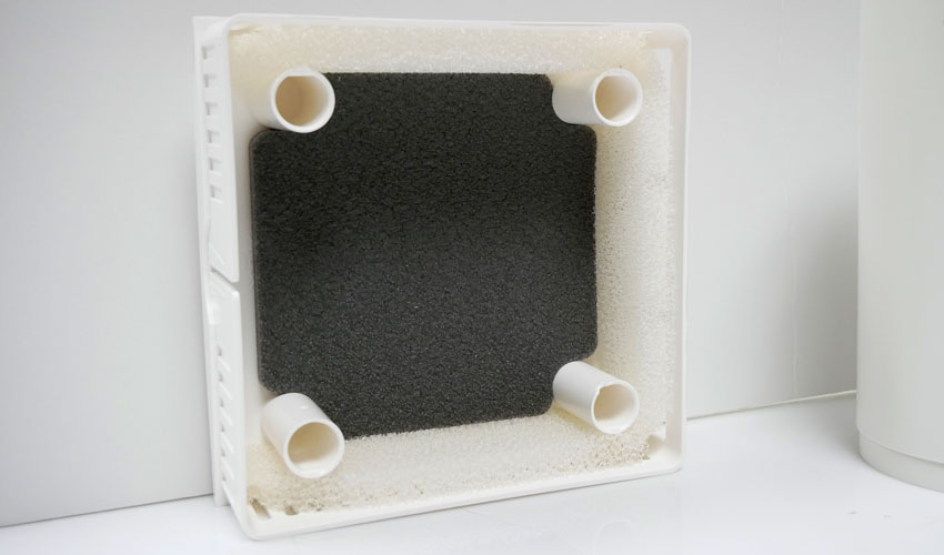 The ASV’s filter captures dust and is removable for cleaning. The filter also helps block outside noise.