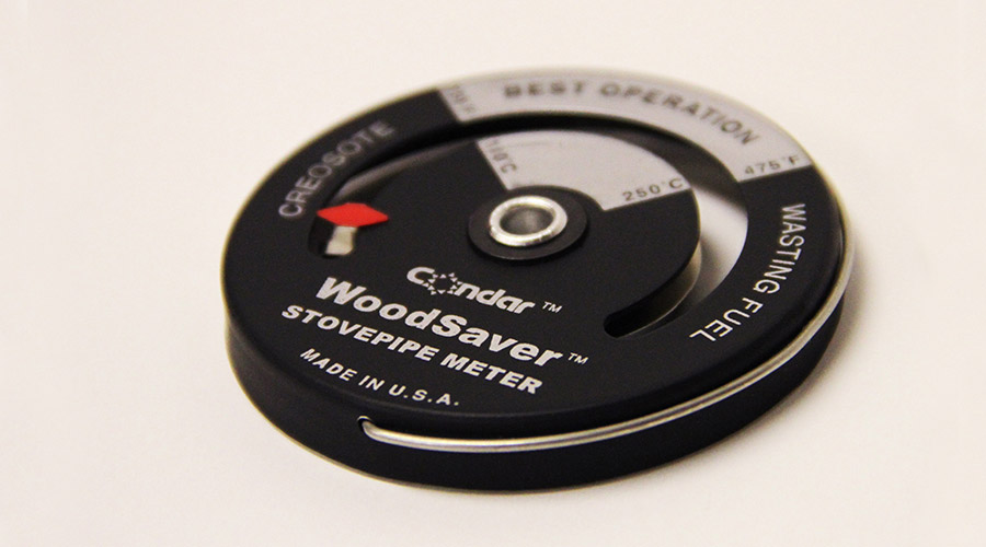 Condar Woodsaver magnetic thermometer for single wall stovepipe